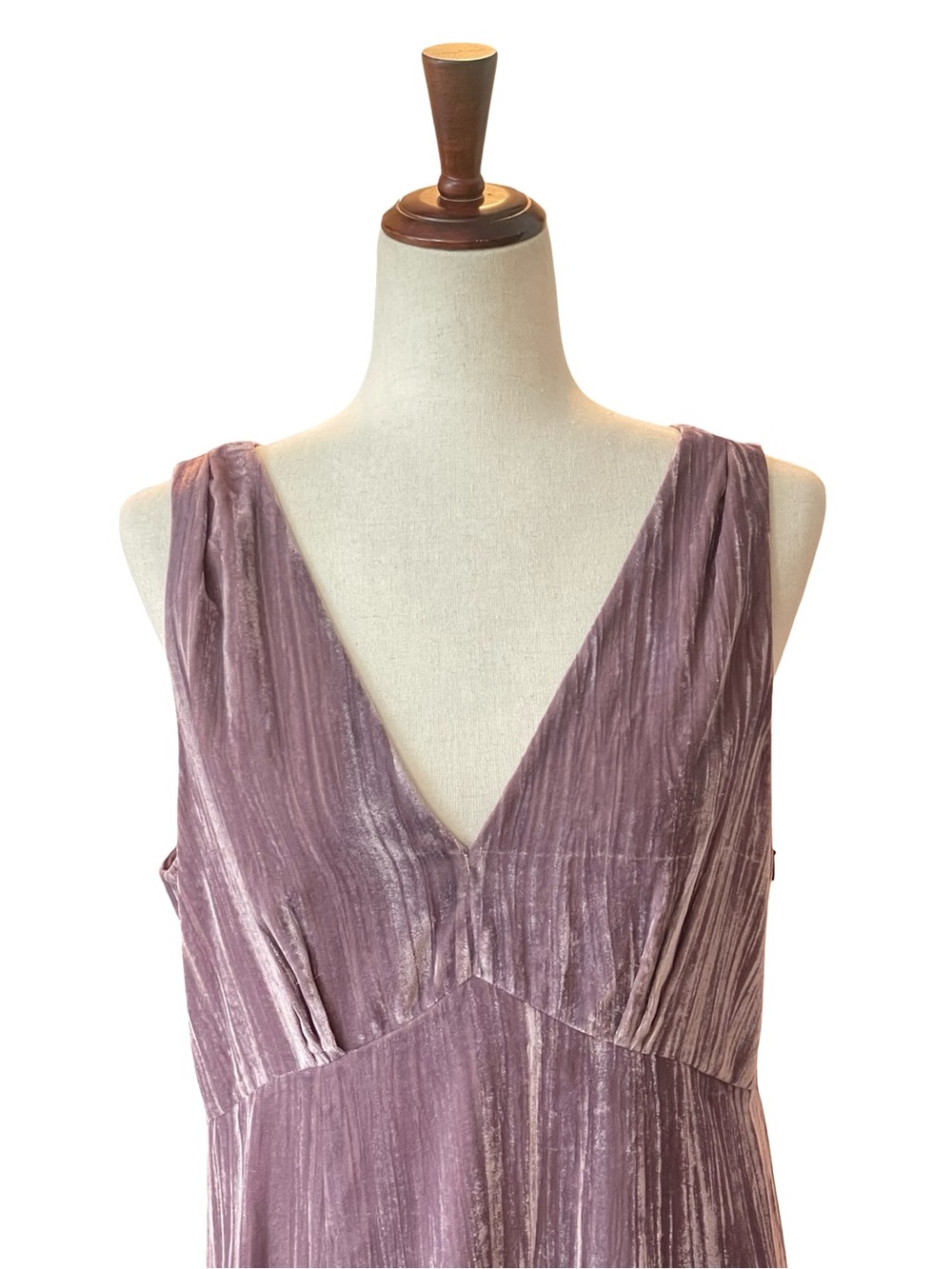 VINCE Pintuck Paneled V-Neck Dress New With Tags Mauve Velvet - Picture 3 of 14